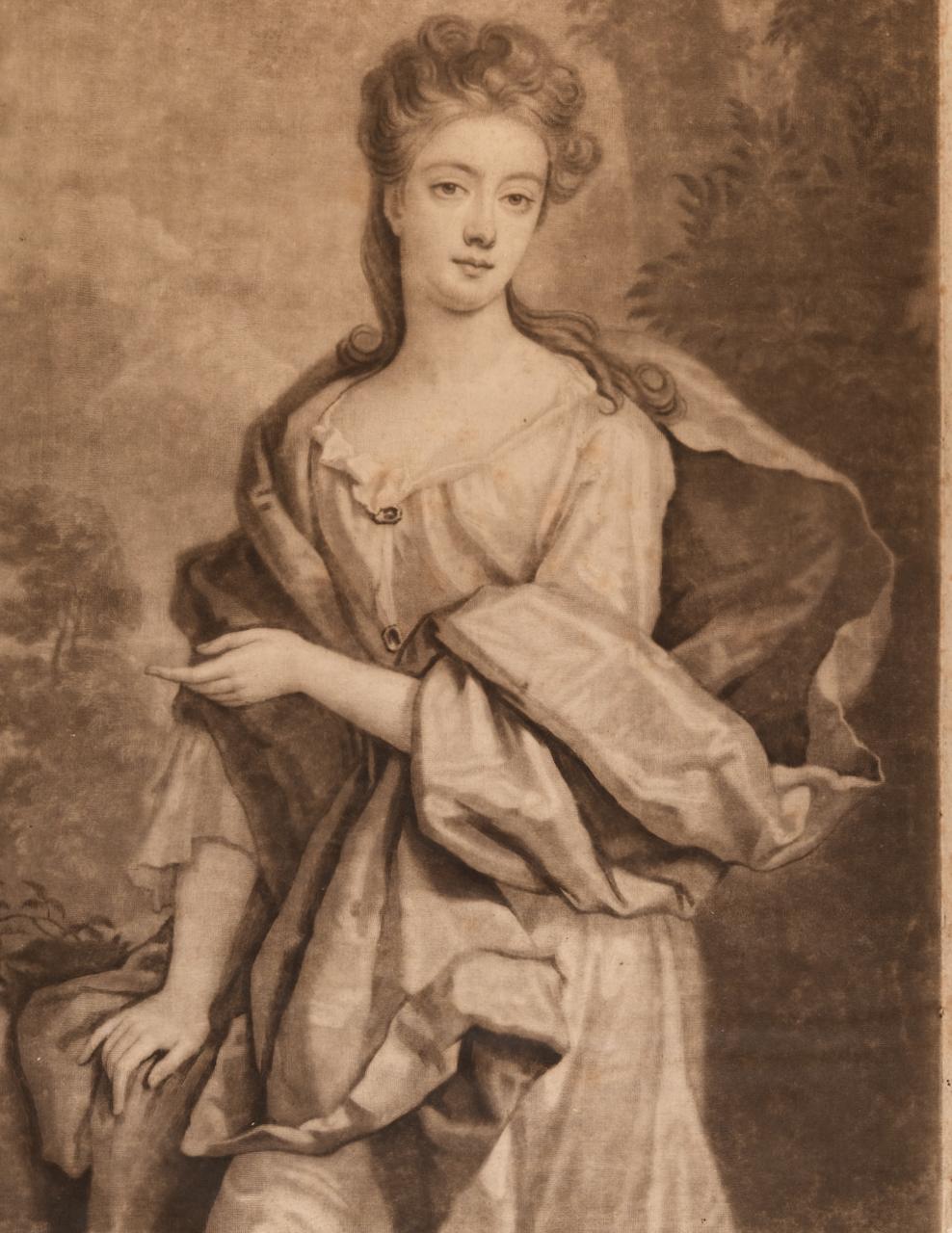  Die Herzogin von St. Albans: Ein Porträt aus dem 17. Jahrhundert nach einem Kneller-Gemälde (Braun), Interior Print, von (After) Sir Godfrey Kneller