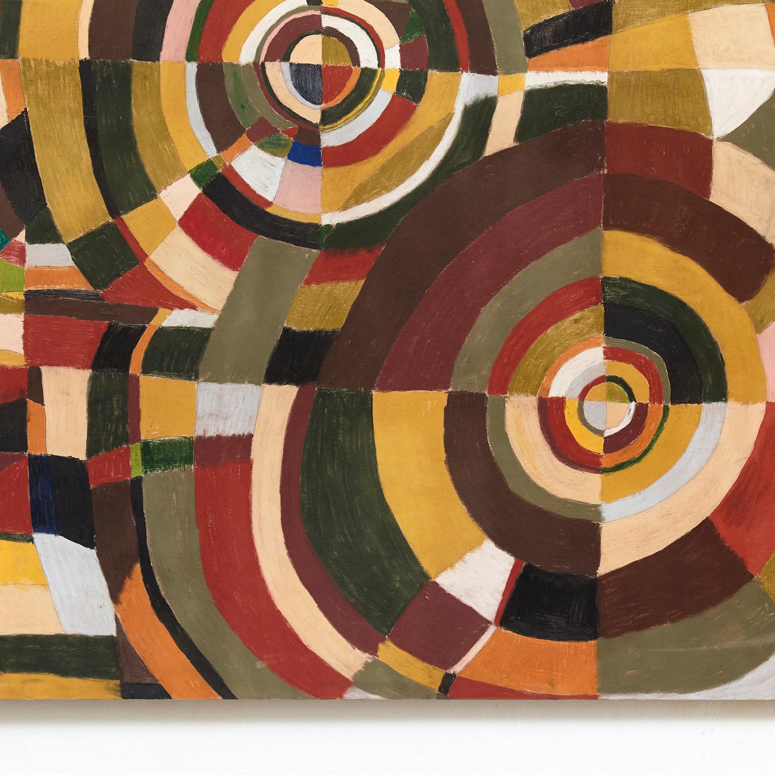 XXIe siècle et contemporain D'après Sonia Delaunay Grande peinture colorée en Wood en vente