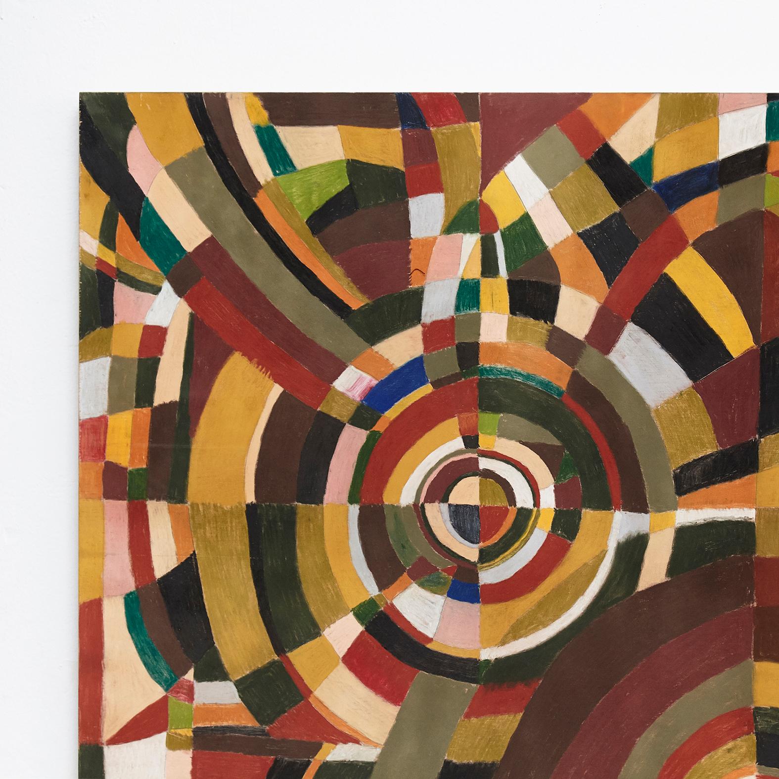 Wood After Sonia Delaunay Large Painting For Sale