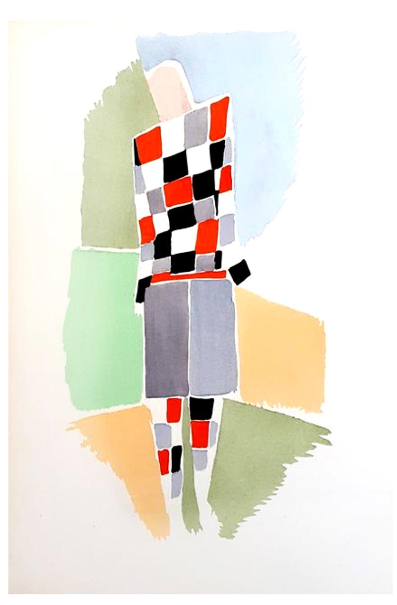 Abstract Print (after) Sonia Delaunay - 27 Peintures vivantes - Pochoir couleur