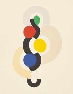 Litografía geométrica de Sonia Delaunay, 1994, Danse, rythme sans fin, 1923