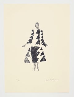 Sonia Delaunay Geometric Lithograph, 1994, Robe rythmes-triangles, 1926