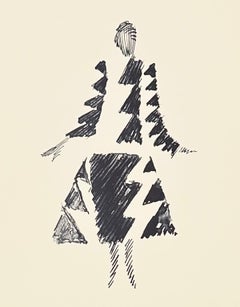Sonia Delaunay Geometric Lithograph, 1994, Robe rythmes-triangles, 1926