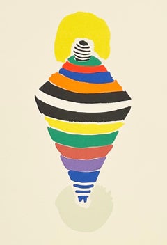 Lithographie géométrique de Sonia Delaunay, 1994, Robe-toupie, Rio, 1922