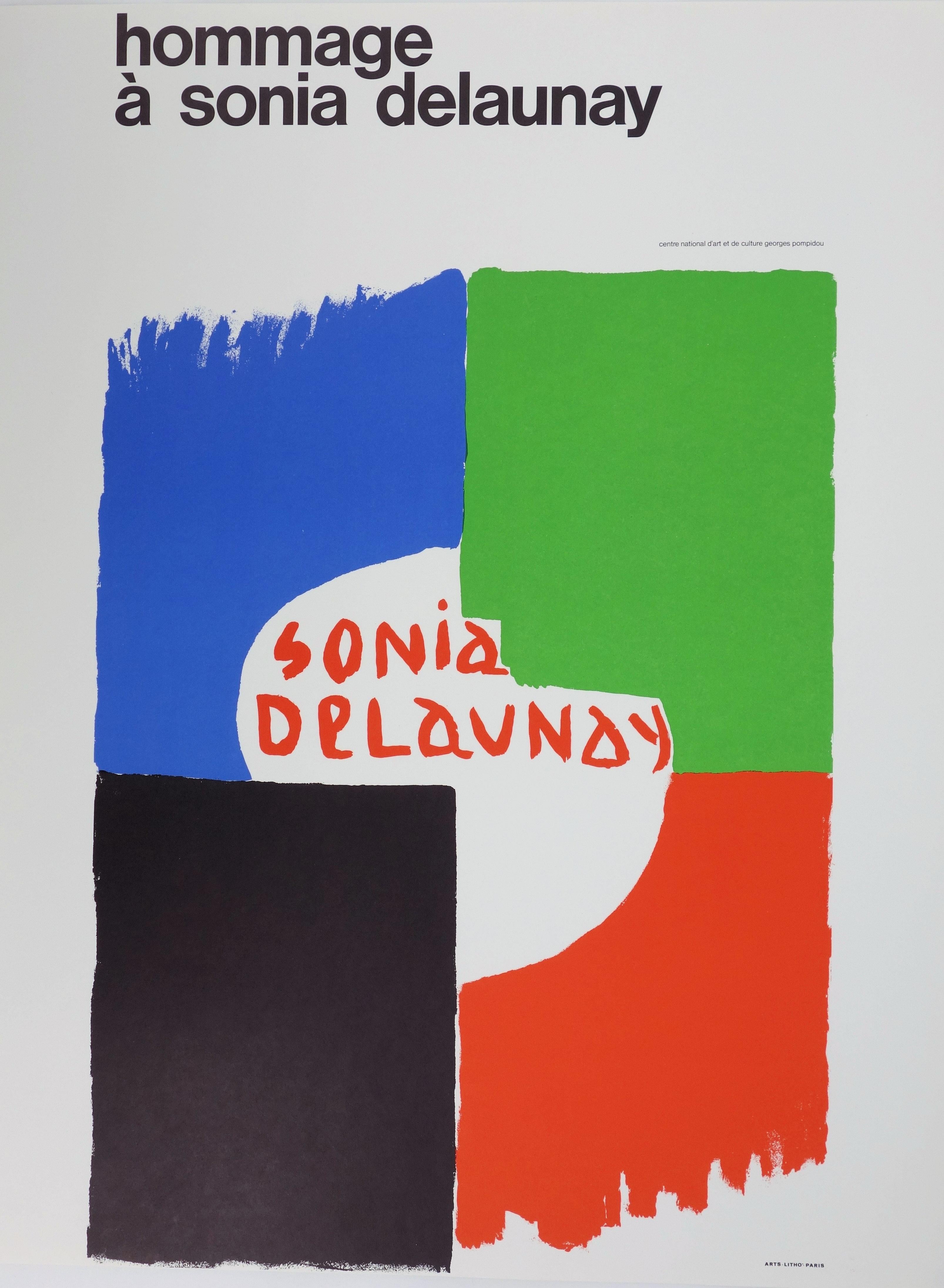 Homenaje a Sonia Delaunay - Litografía Stone - 1975 - Print de (after) Sonia Delaunay