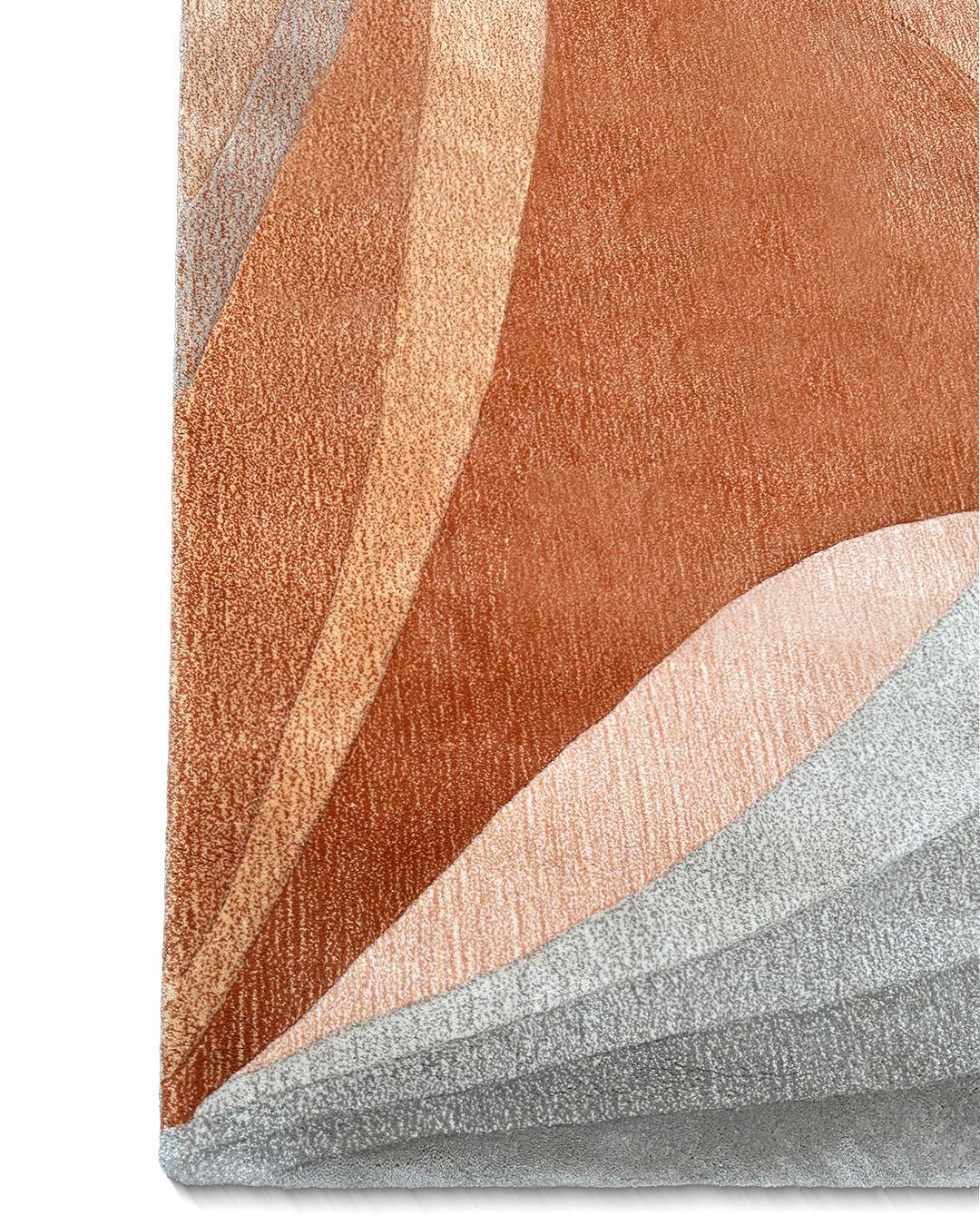 handgetufteter teppich 'after sun' in orange und grau von RAG HOME  (Moderne) im Angebot