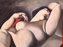 "La Belle Raphaela" Oil on Canvas after Tamara de Lempicka