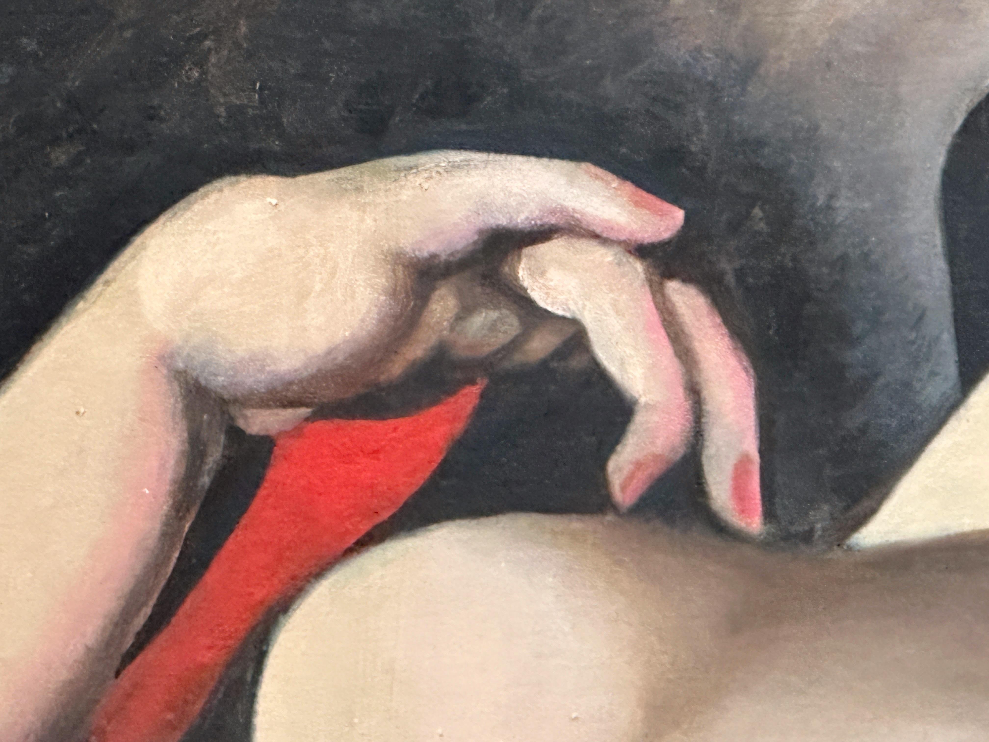 „La Belle Raphaela“, Öl auf Leinwand, nach Tamara de Lempicka im Angebot 1