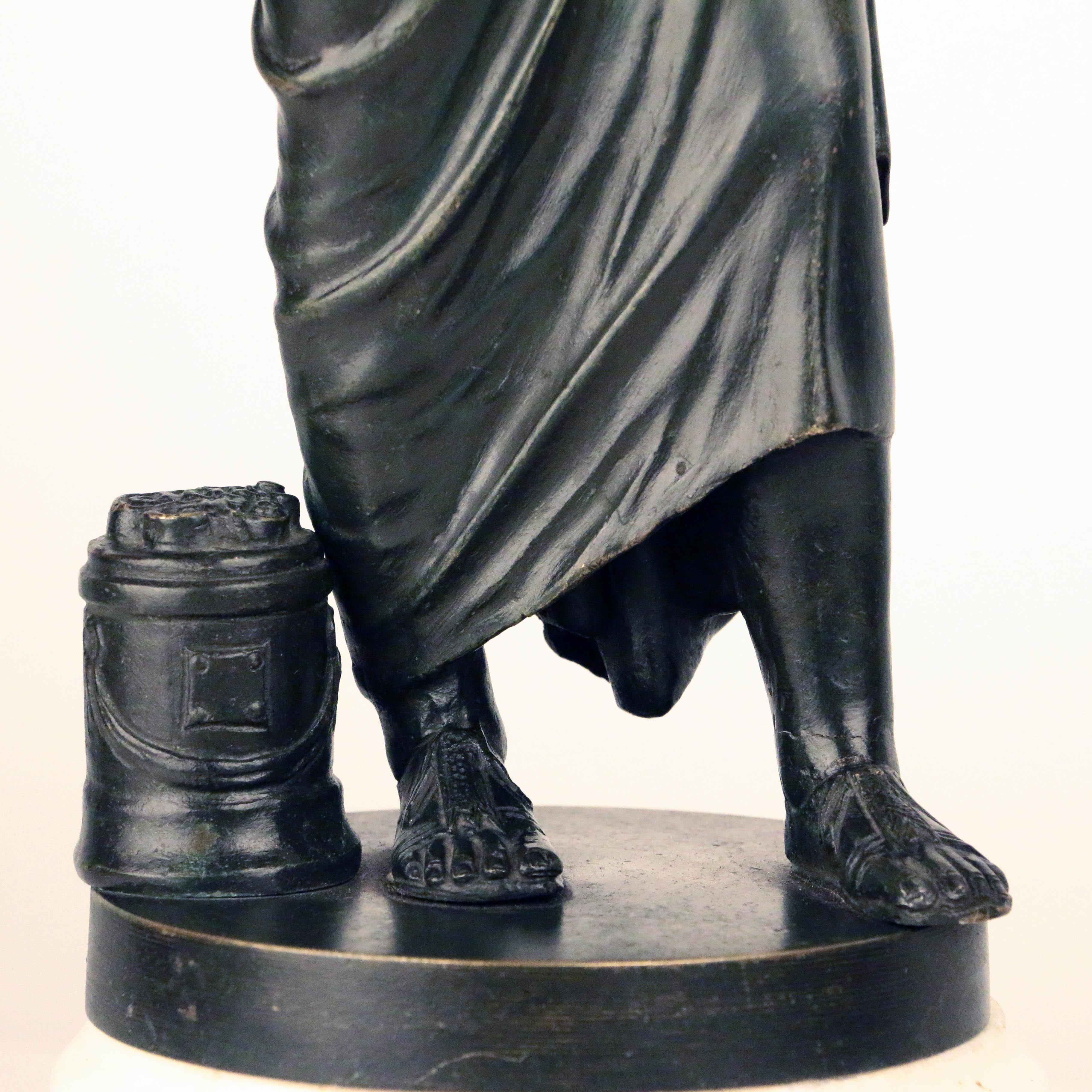 After the Antique, Grand Tour Bronze of Aristotle For Sale 1