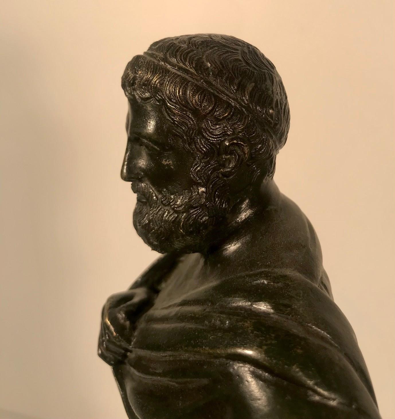 After the Antique, Grand Tour Bronze of Aristotle For Sale 3