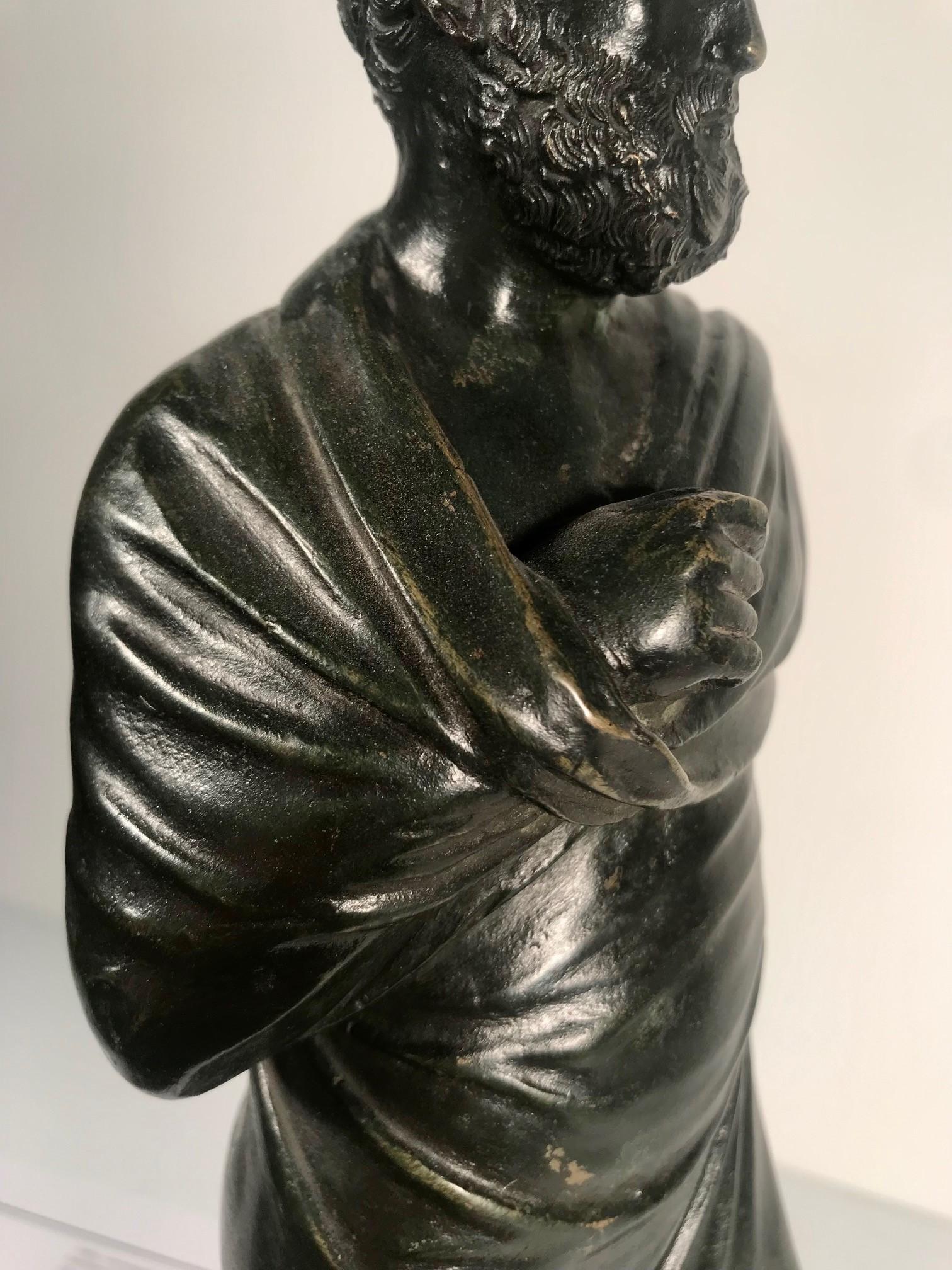 After the Antique, Grand Tour Bronze of Aristotle For Sale 10