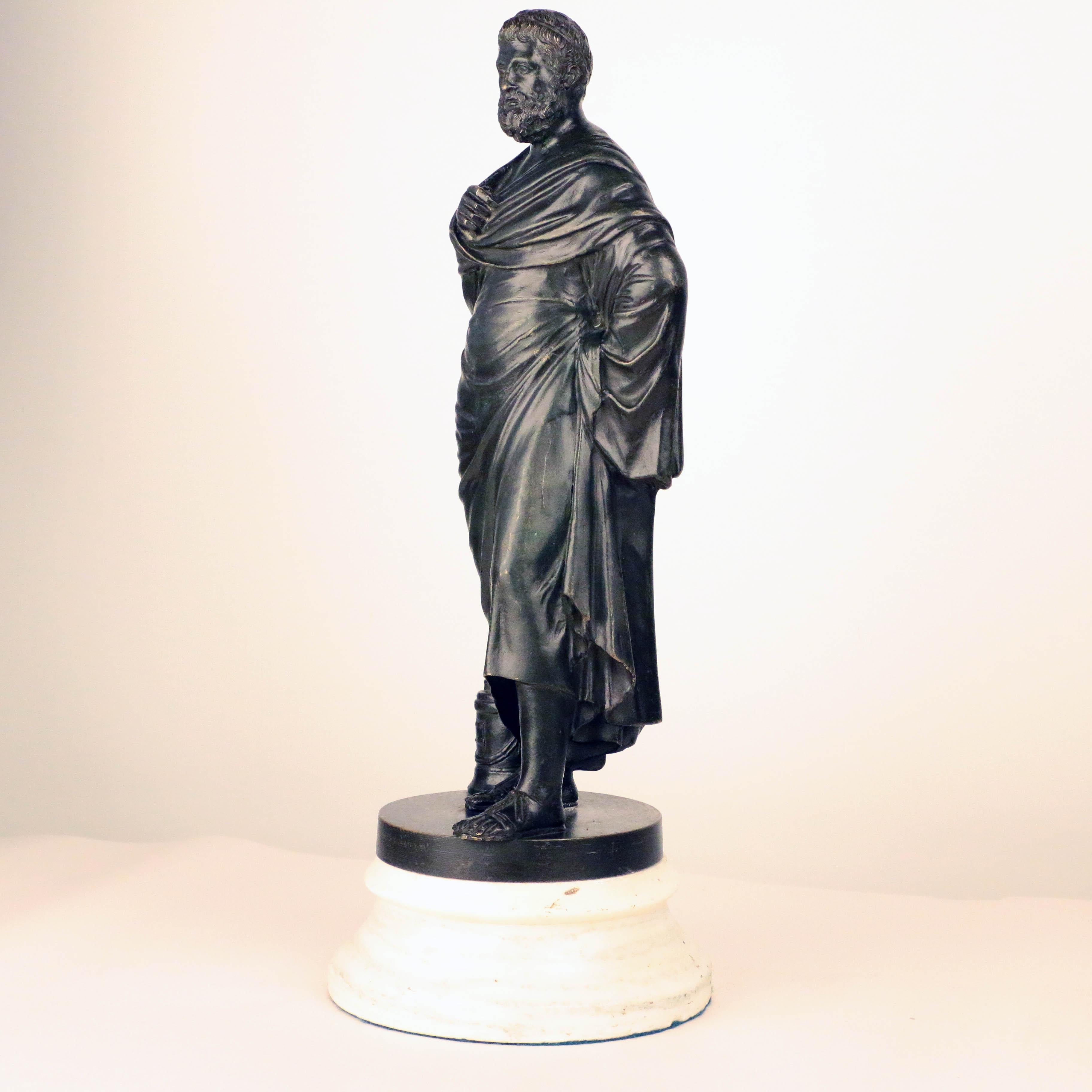 Italian After the Antique, Grand Tour Bronze of Aristotle For Sale