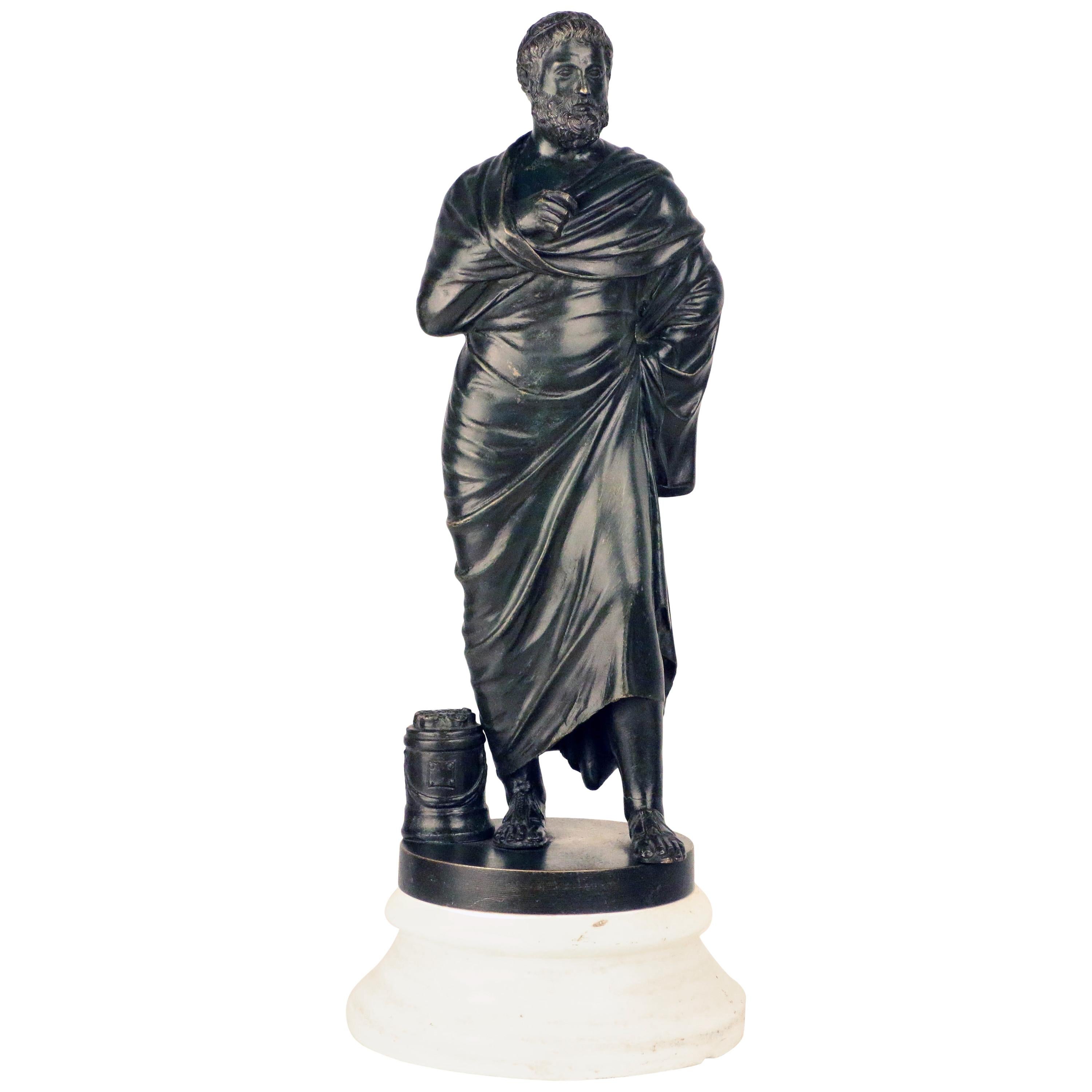 After the Antique, Grand Tour Bronze of Aristotle For Sale