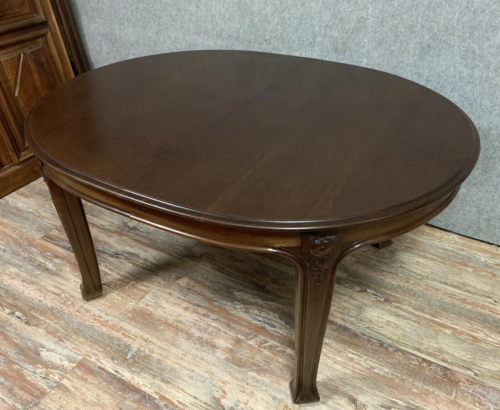 After the Creations of Majorelle: Impressive Art Nouveau Mahogany Table -1X18 For Sale 2