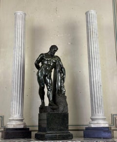 After The Farnese Hercules, Serpentine Marble Sculpture