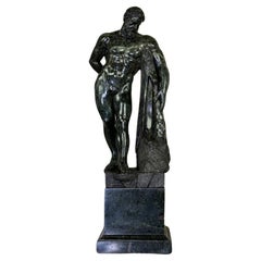 Antique After The Farnese Hercules, Serpentine Marble Sculpture