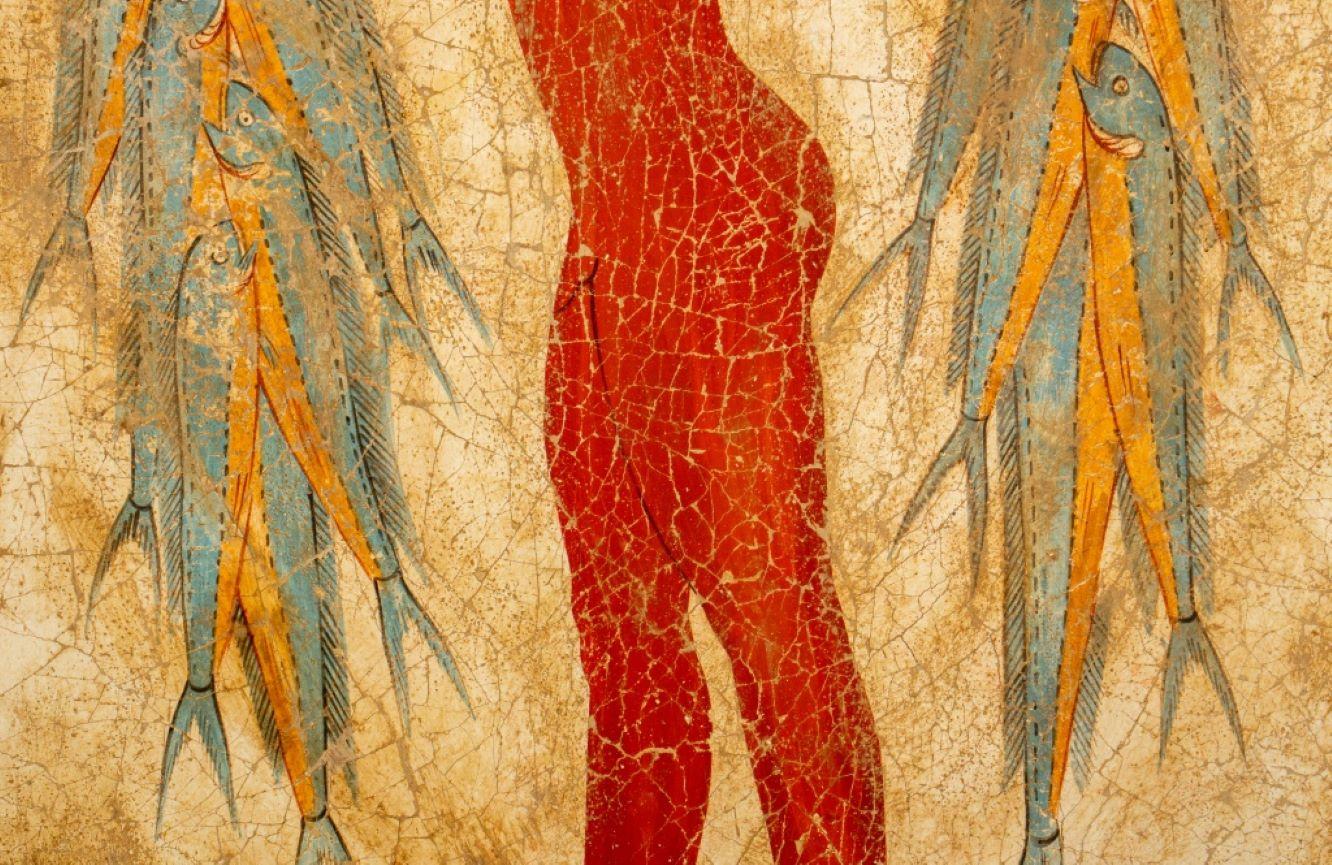 D'après Fresco, un pêcheur grec ancien sur planche Bon état à Astoria, NY