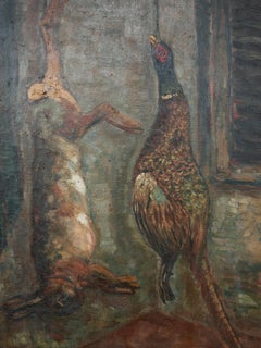 "Après la chasse", huile sur toile d'Ivo Novakovic, Yougoslavie 1939
