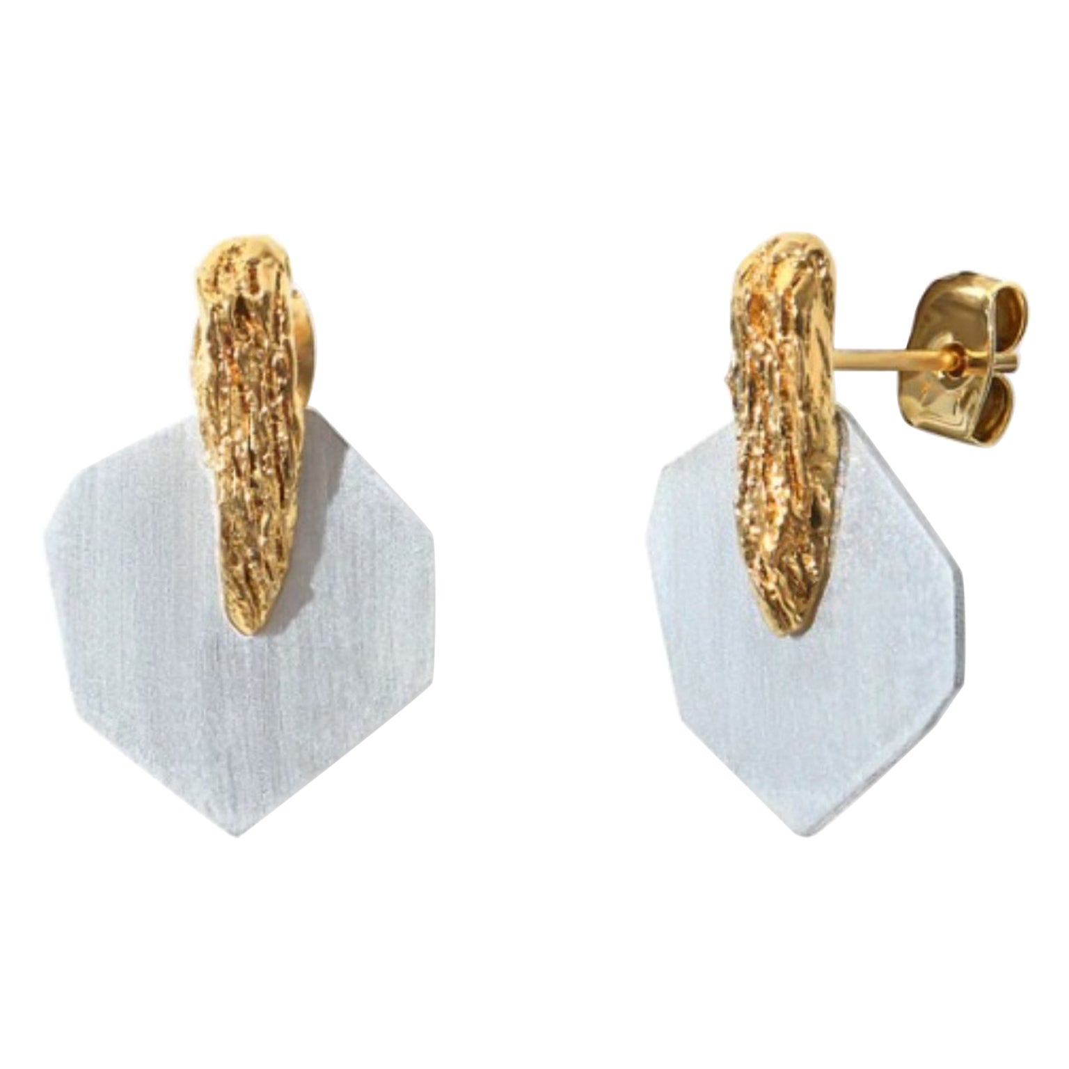 After The Ice Age 17 Pair Of Earrings in Gold-Plated Bronze by Marion Fillancq
