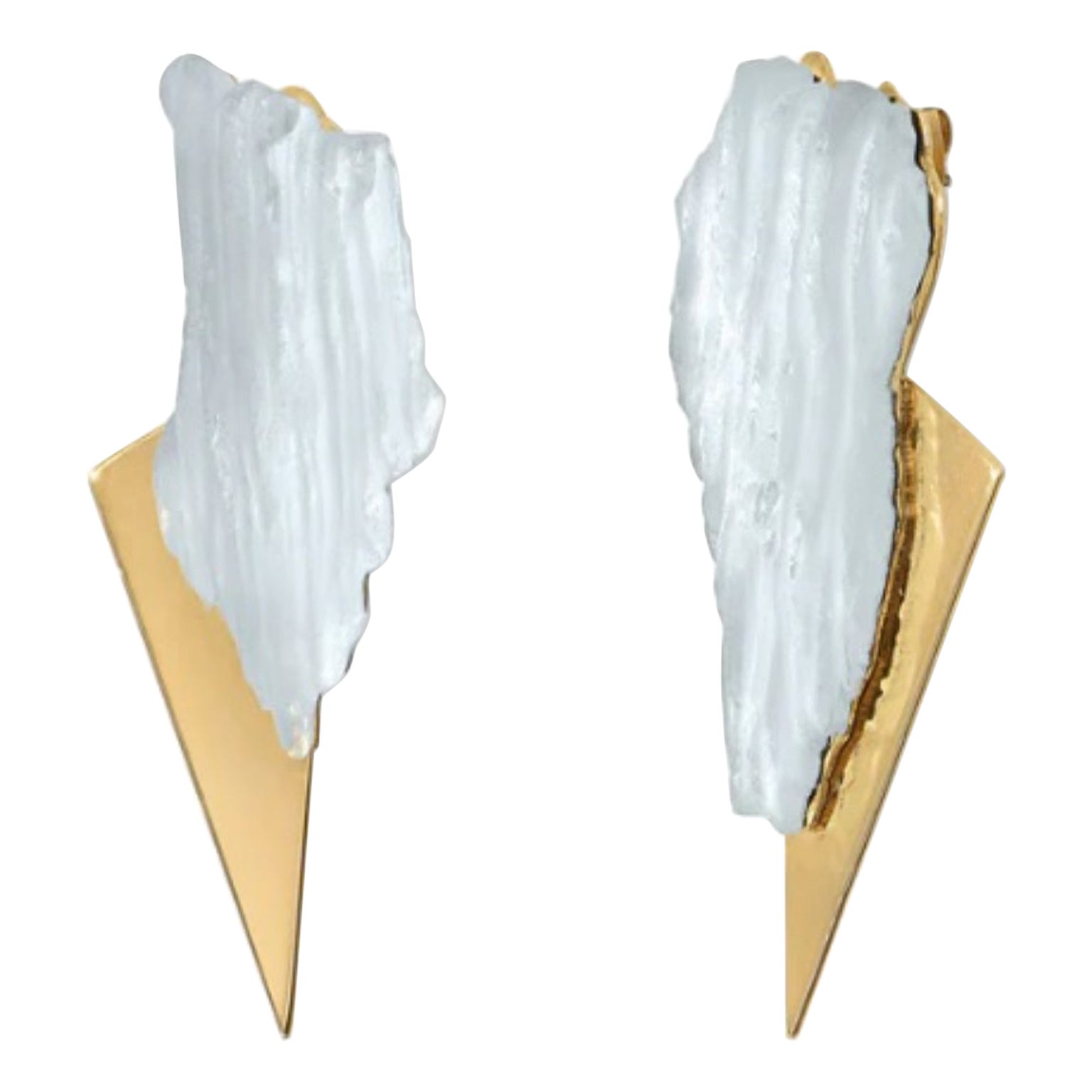 After The Ice Age 23 Pair Of Earrings in Gold-Plated Bronze by Marion Fillancq
