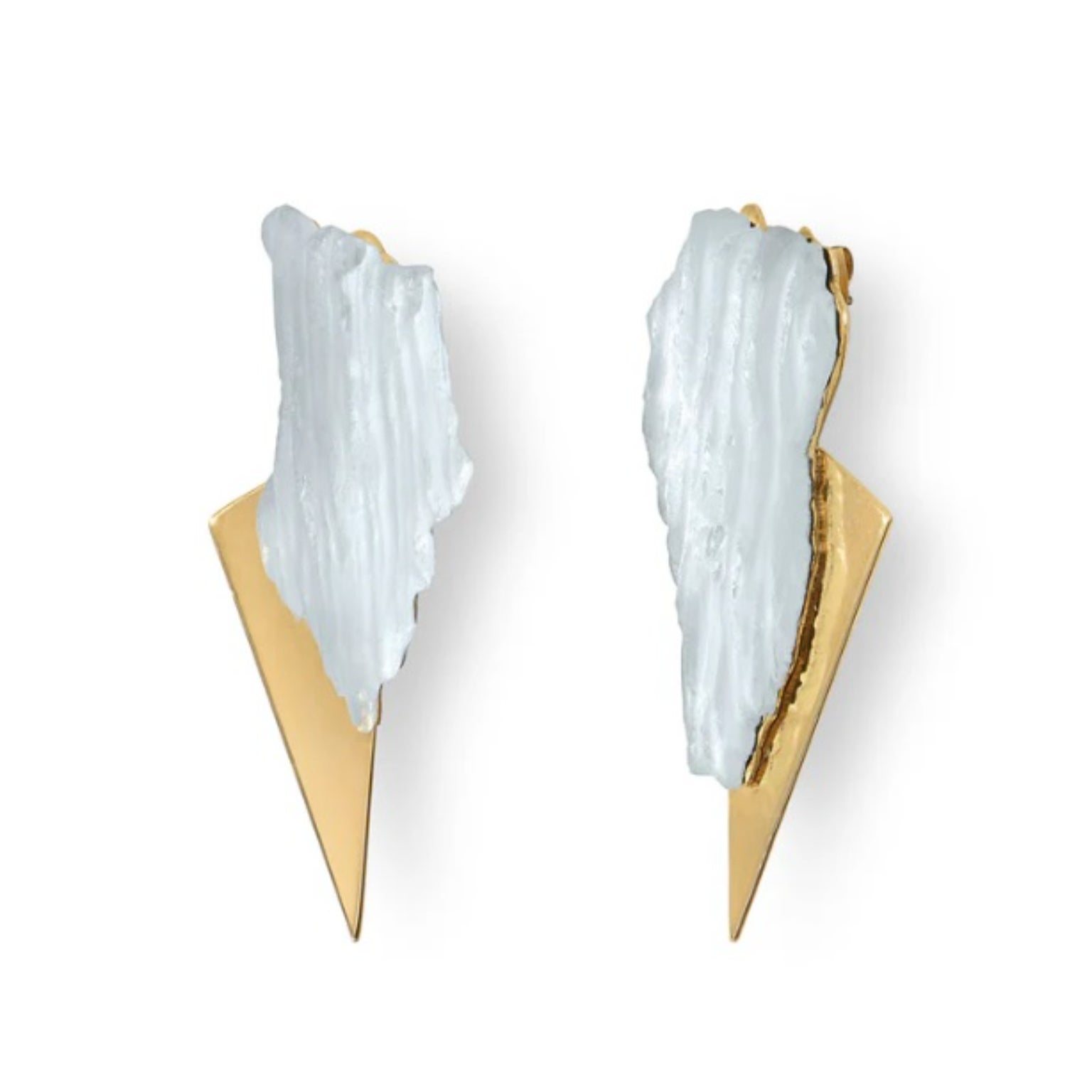 After The Ice Age 23 Pair Of Earrings in Gold-Plated Bronze by Marion Fillancq