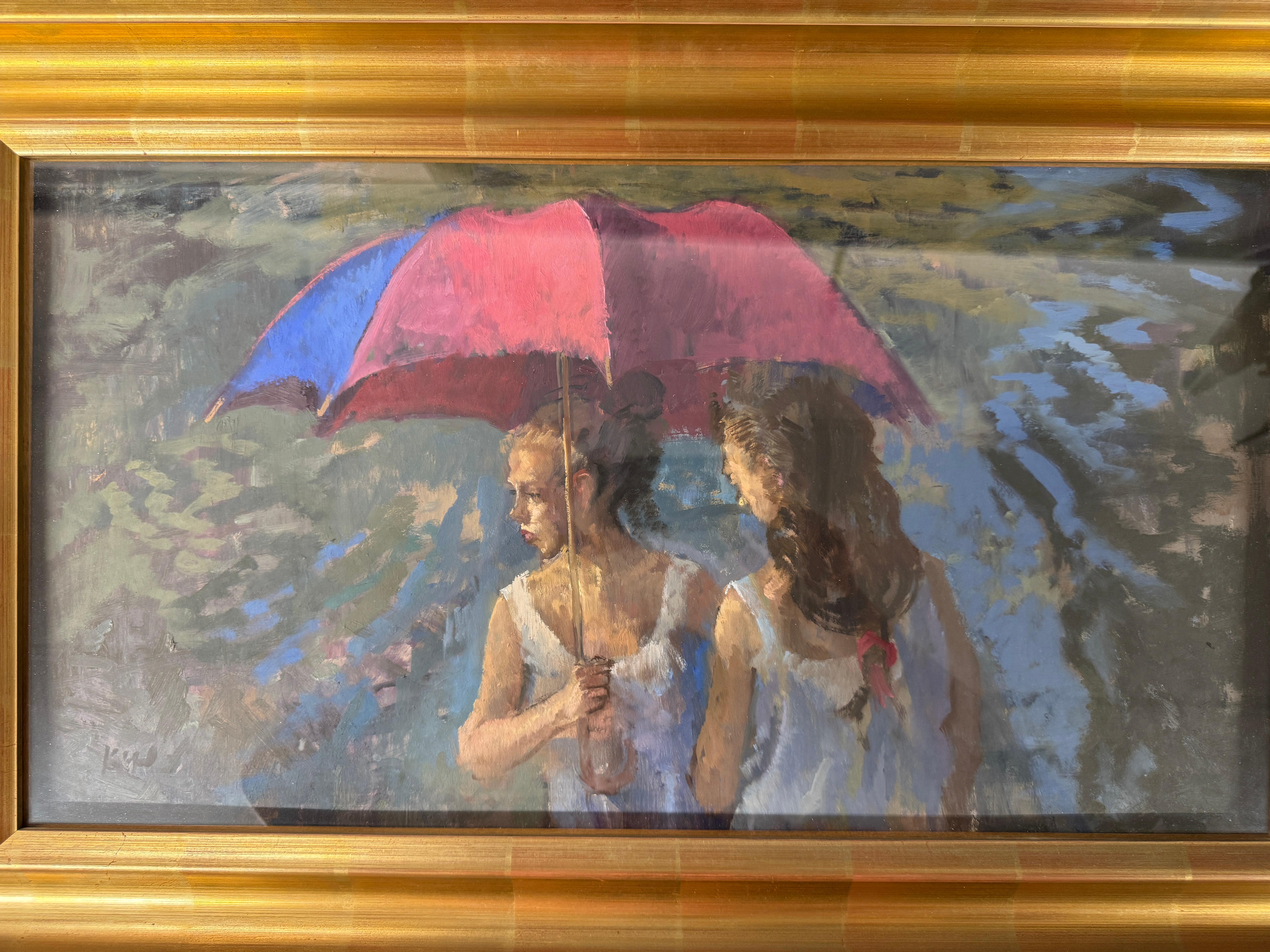 Peter Kuhfeld (geb. 1952)
Nach dem Regen, auf der Brücke
Signiert 'Kuhfeld' (unten links)
Öl auf Leinwand
13 x 24 Zoll. (33 x 61 cm )
Rahmengröße 19 x 30 x 2,3 Zoll (48 x 76 x 5,75 cm), verglast 