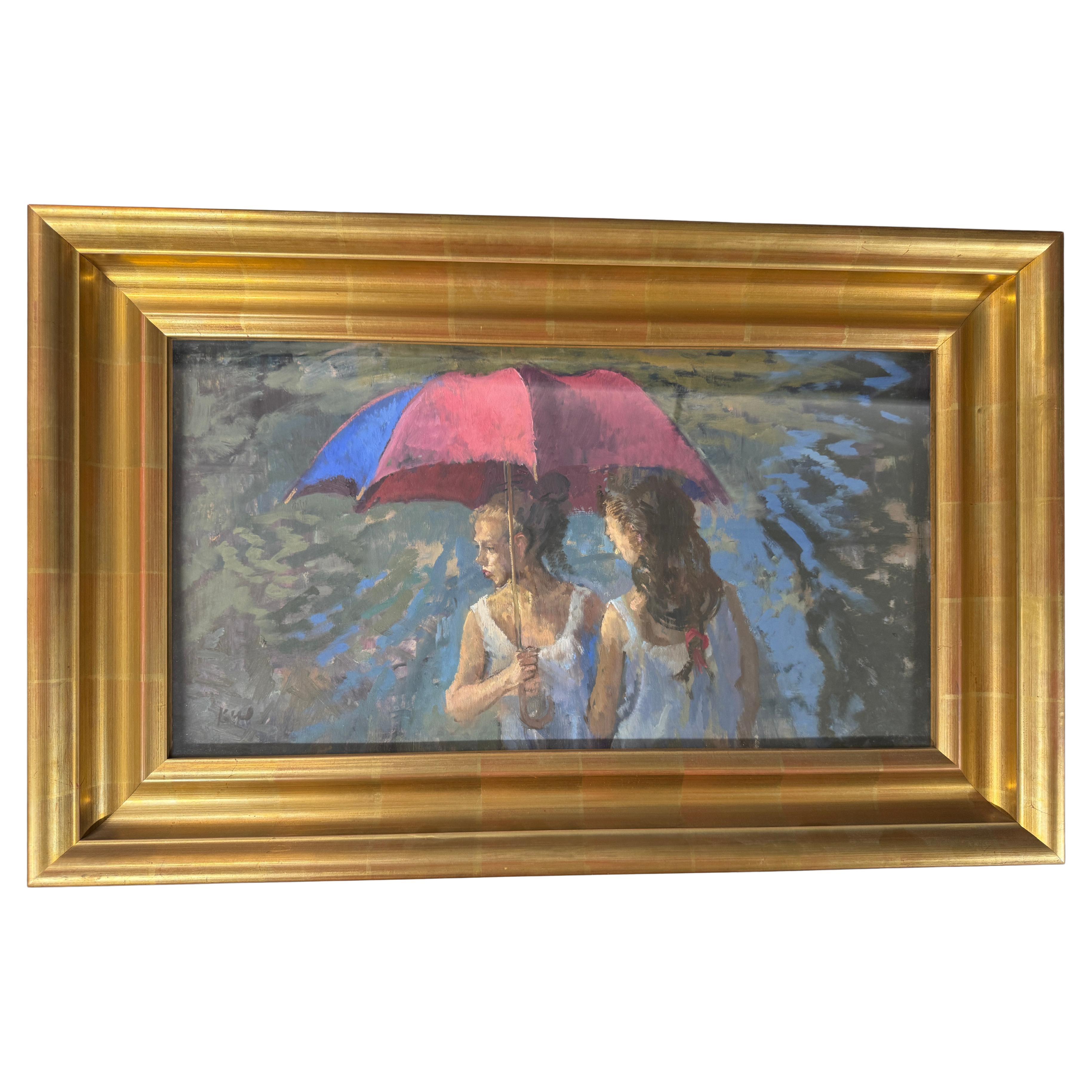 AFTER THE RAIN, ON THE BRIDGE by Peter Kuhfeld (b 1952)