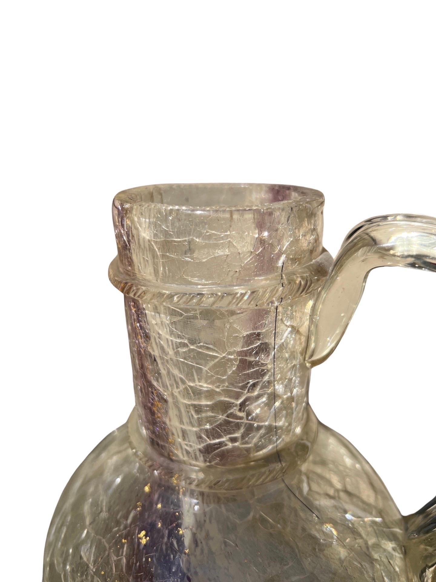 After The Roman Antique - Rock Crystal, Glass & Gold Flecking Grand Tour Pitcher For Sale 5