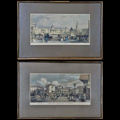 Ansichten von London: Ein Paar gerahmte Gravuren von Havell und Allom aus dem 19. Jahrhundert