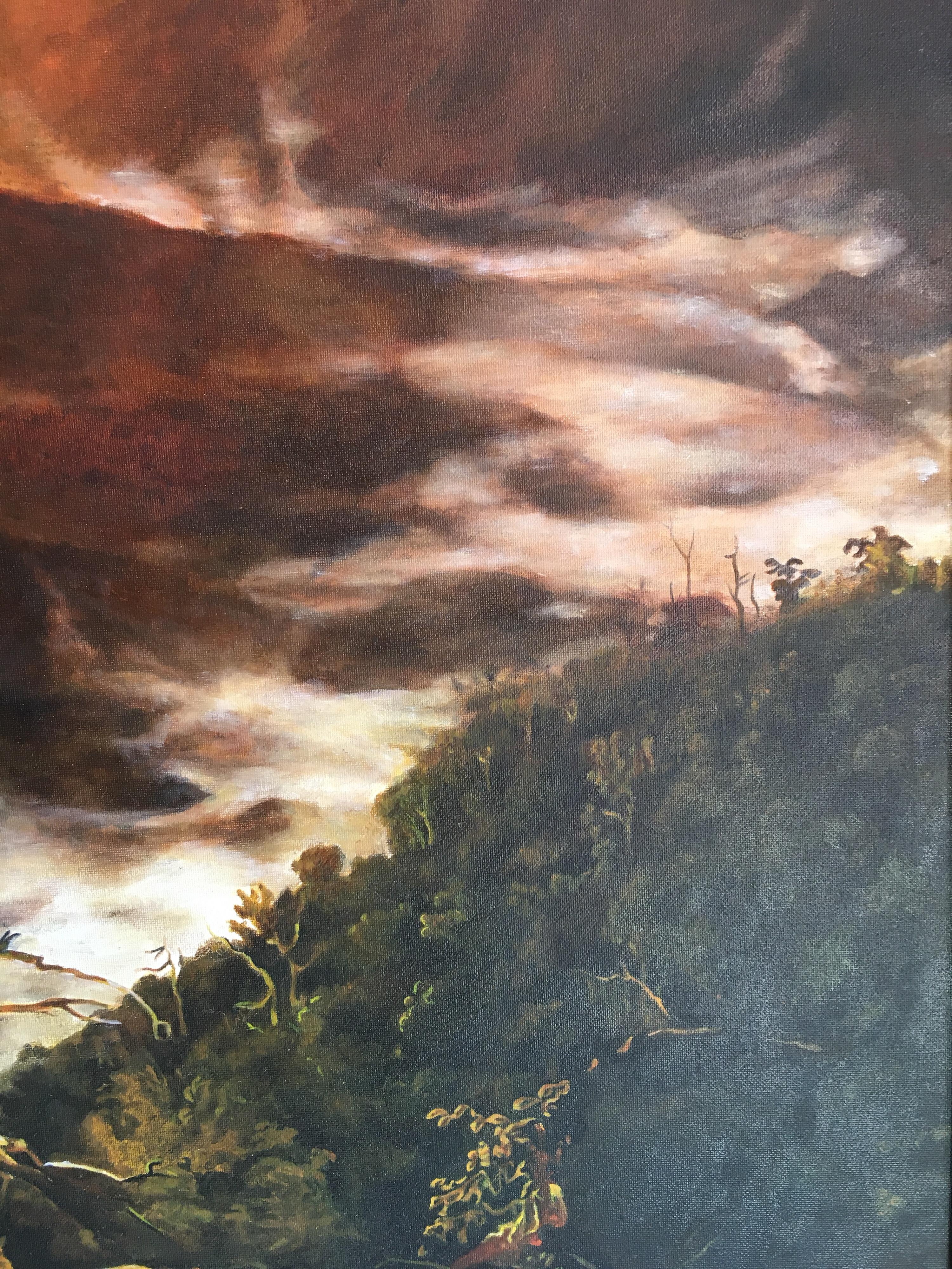 Sunrise in the Catskills Huge Oil Painting For Sale 2
