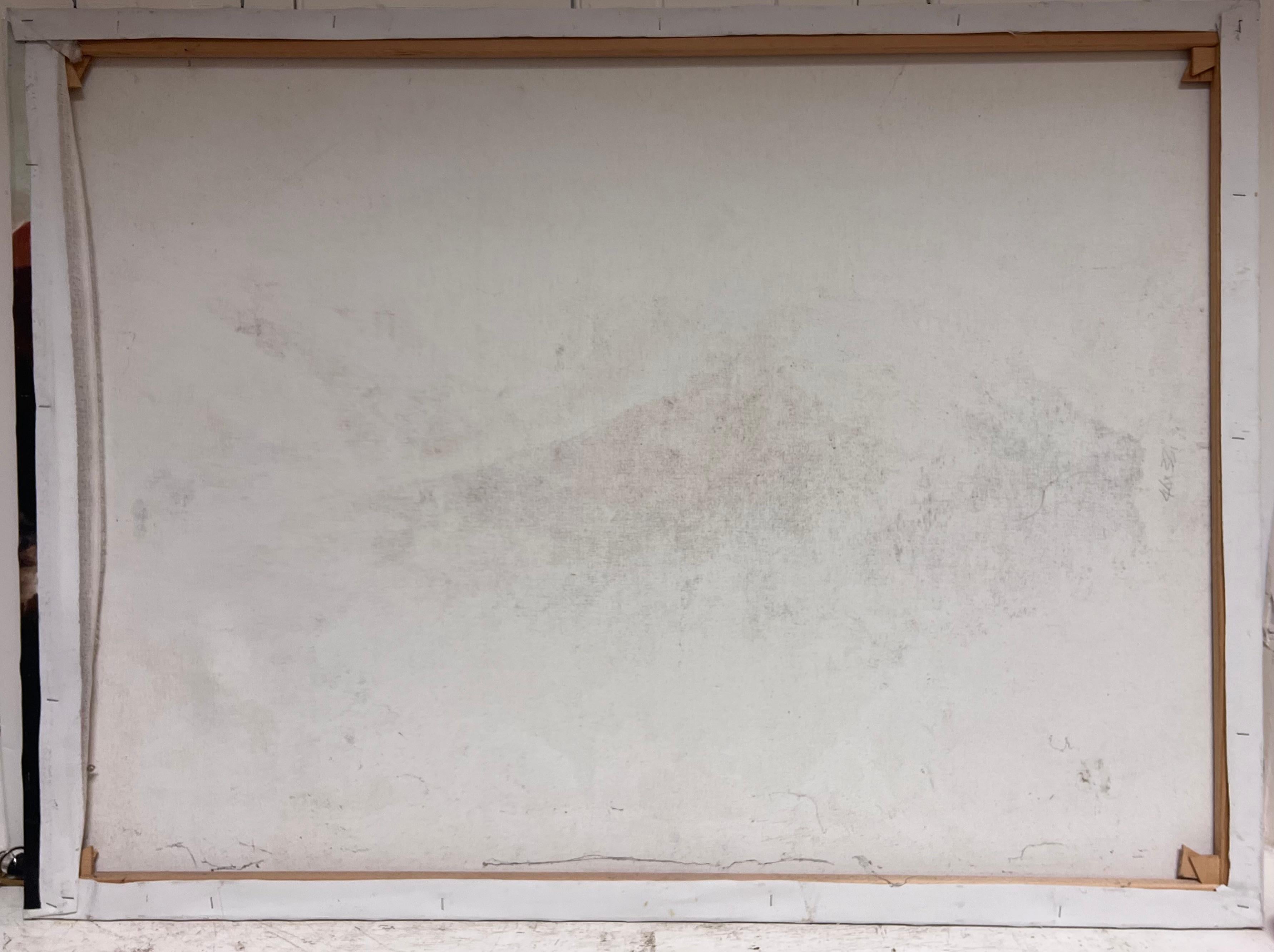 Sonnenaufgang in den Katzenkäfigen, großes Ölgemälde im Angebot 6