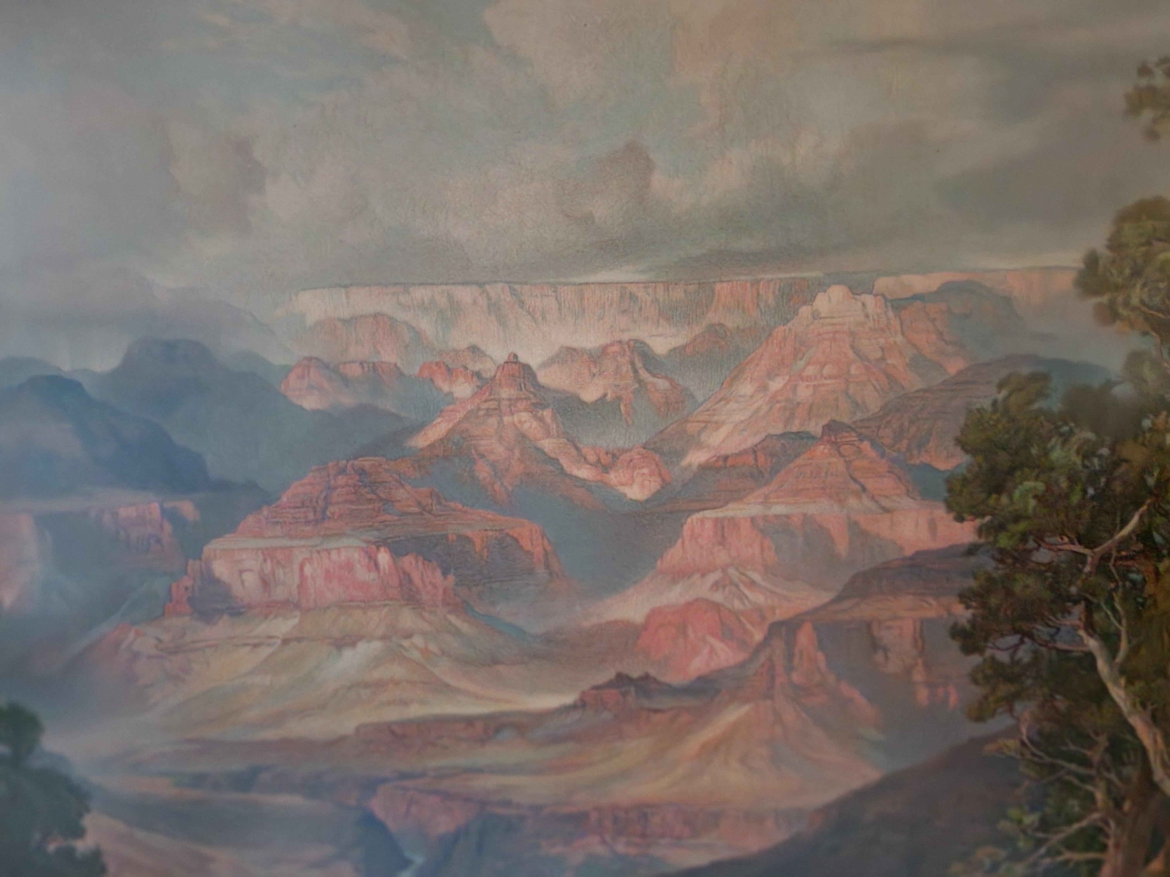 Grand Canyon d'Arizona depuis Hermit Rim Road - Réalisme américain Print par (after) Thomas Moran