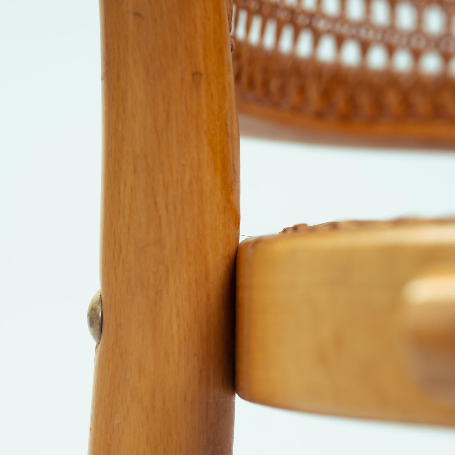Thonet 210 drafted bentwood  Rattan chairs, Bauhaus, The Netherlands, 1980 For Sale 8