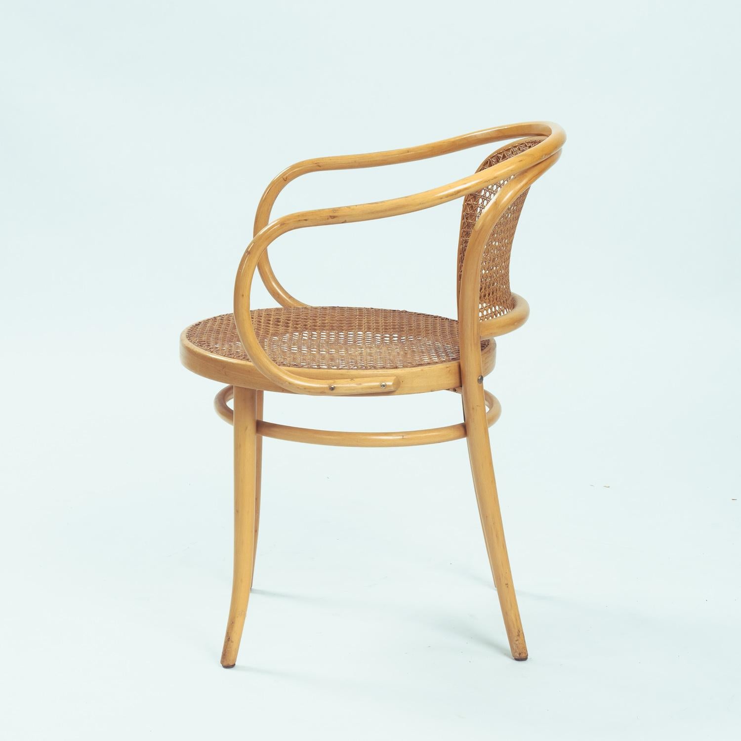 Dutch Thonet 210 drafted bentwood  Rattan chairs, Bauhaus, The Netherlands, 1980 For Sale