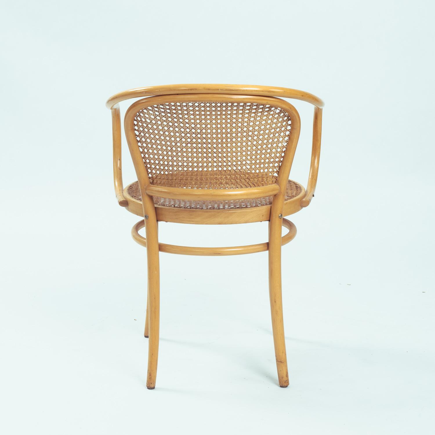Caning Thonet 210 drafted bentwood  Rattan chairs, Bauhaus, The Netherlands, 1980 For Sale
