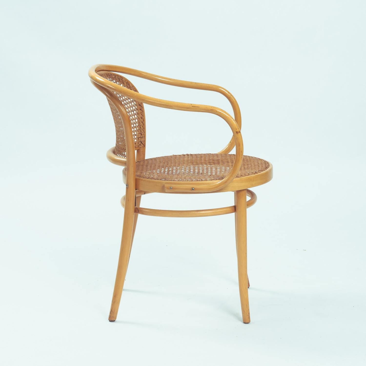 Early 20th Century Thonet 210 drafted bentwood  Rattan chairs, Bauhaus, The Netherlands, 1980 For Sale