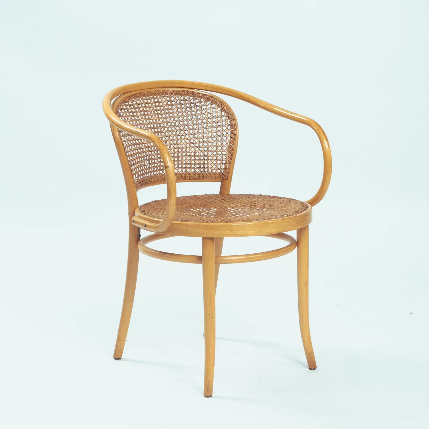 Thonet 210 drafted bentwood  Rattan chairs, Bauhaus, The Netherlands, 1980 For Sale 1