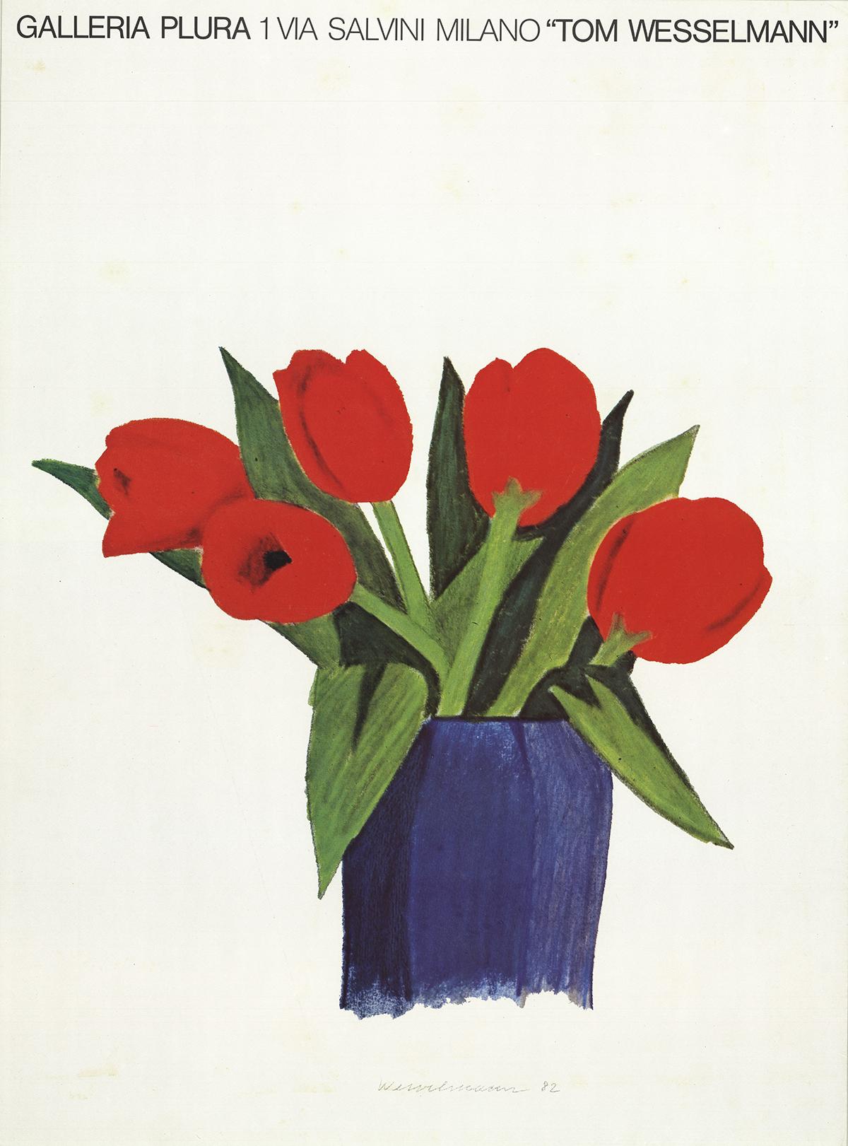 After Tom Wesselmann-Tulips in a Vase-27" x 20"-Poster-1985-Pop Art - Print by (after) Tom Wesselmann