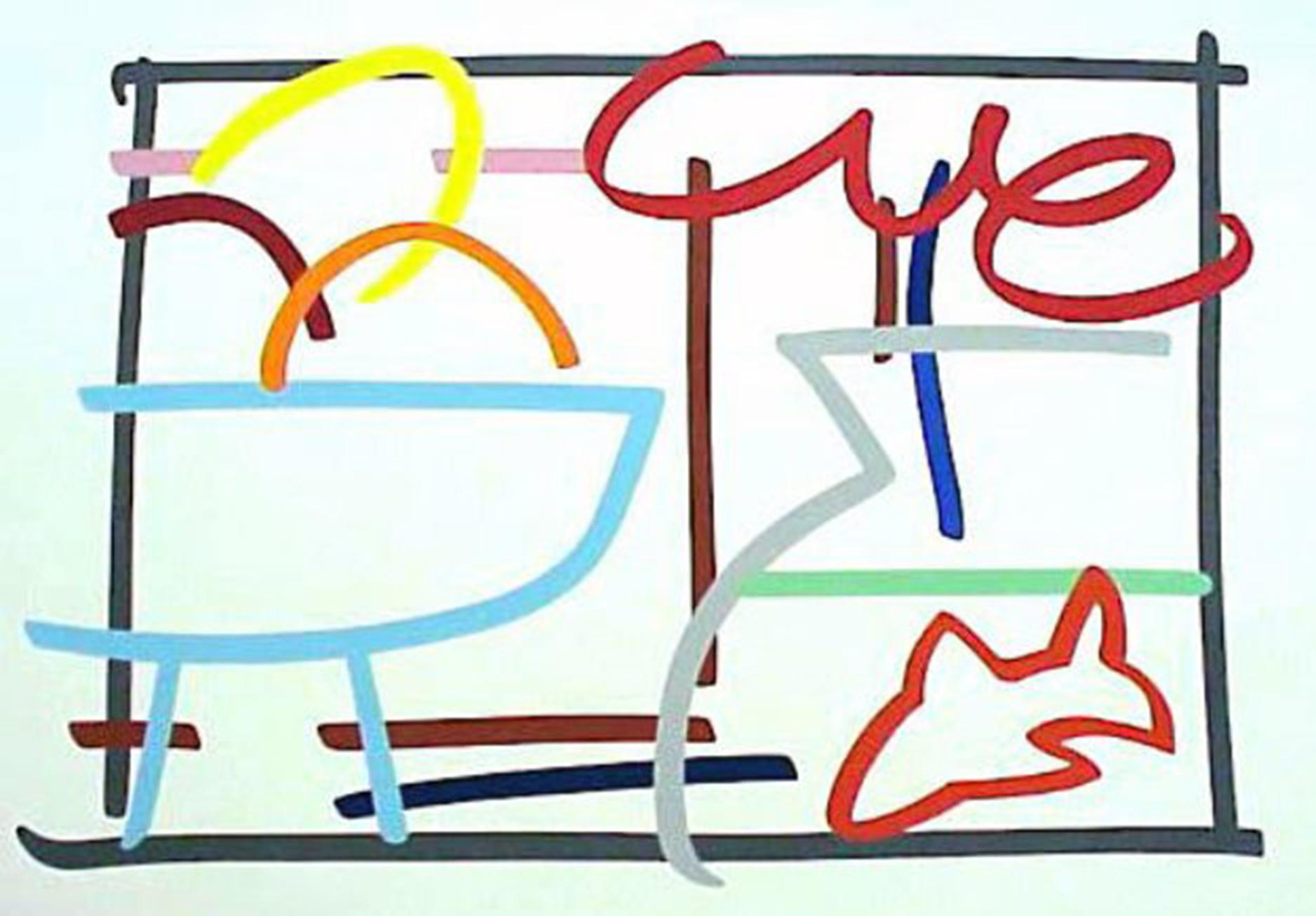 (after) Tom Wesselmann Still-Life Print - Fast Sketch Still Life with Fruit and Goldfish