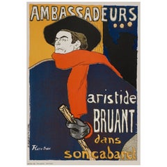 Toulouse-Lautrec:: "Botschafter - Aristide Bruant" - Das Moderne Plakat