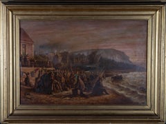 After V. Pellegrin - Late 19th Century Oil, Lifeboat House, Hastings