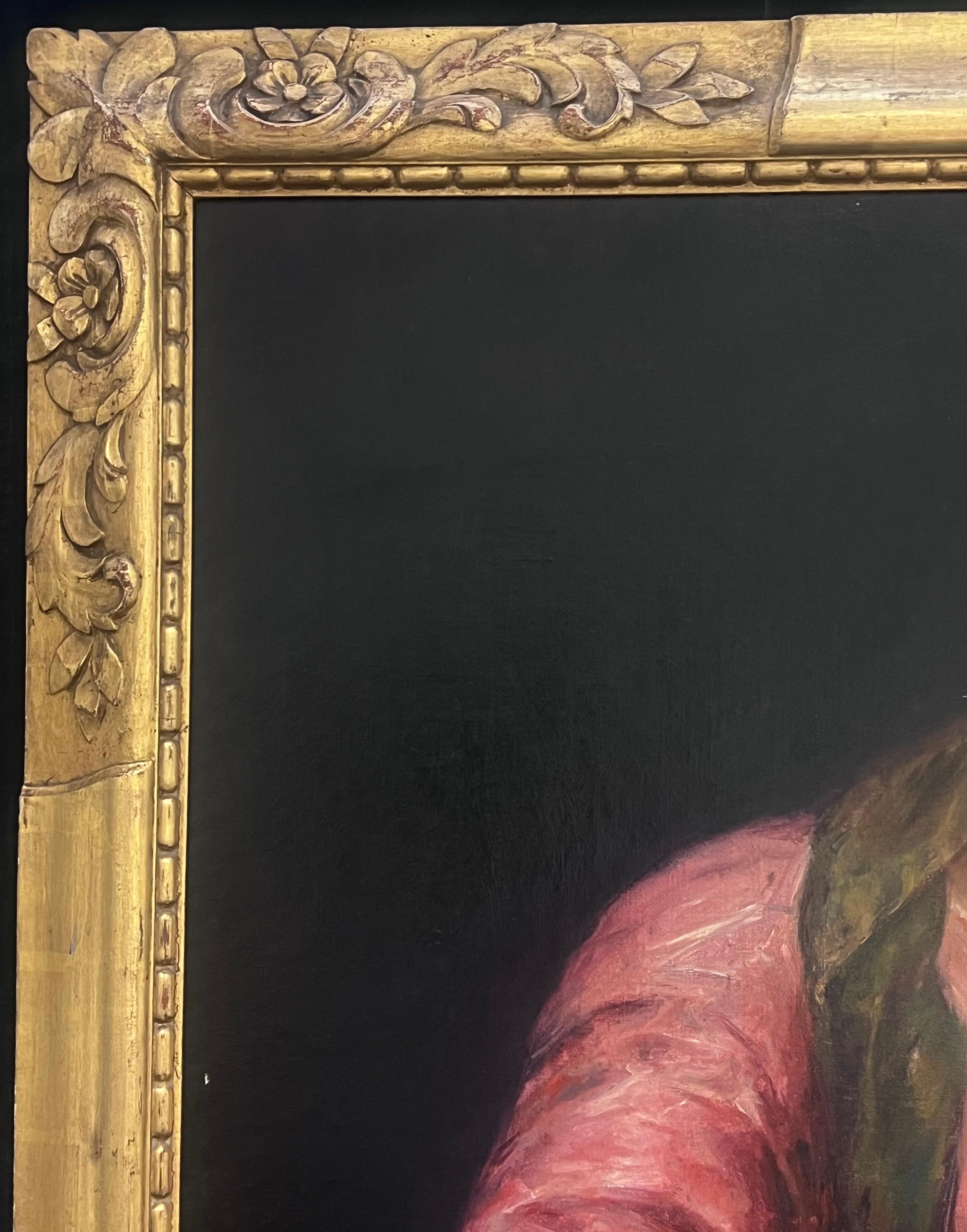 Enorme pintura al óleo victoriana inglesa del Viejo Maestro Madonna & Christ Child según Dyck en venta 3