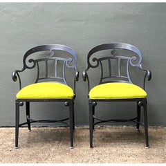 After Veneman Aluminum Armchairs In Ralph Lauren “Salt Marsh” - Pair