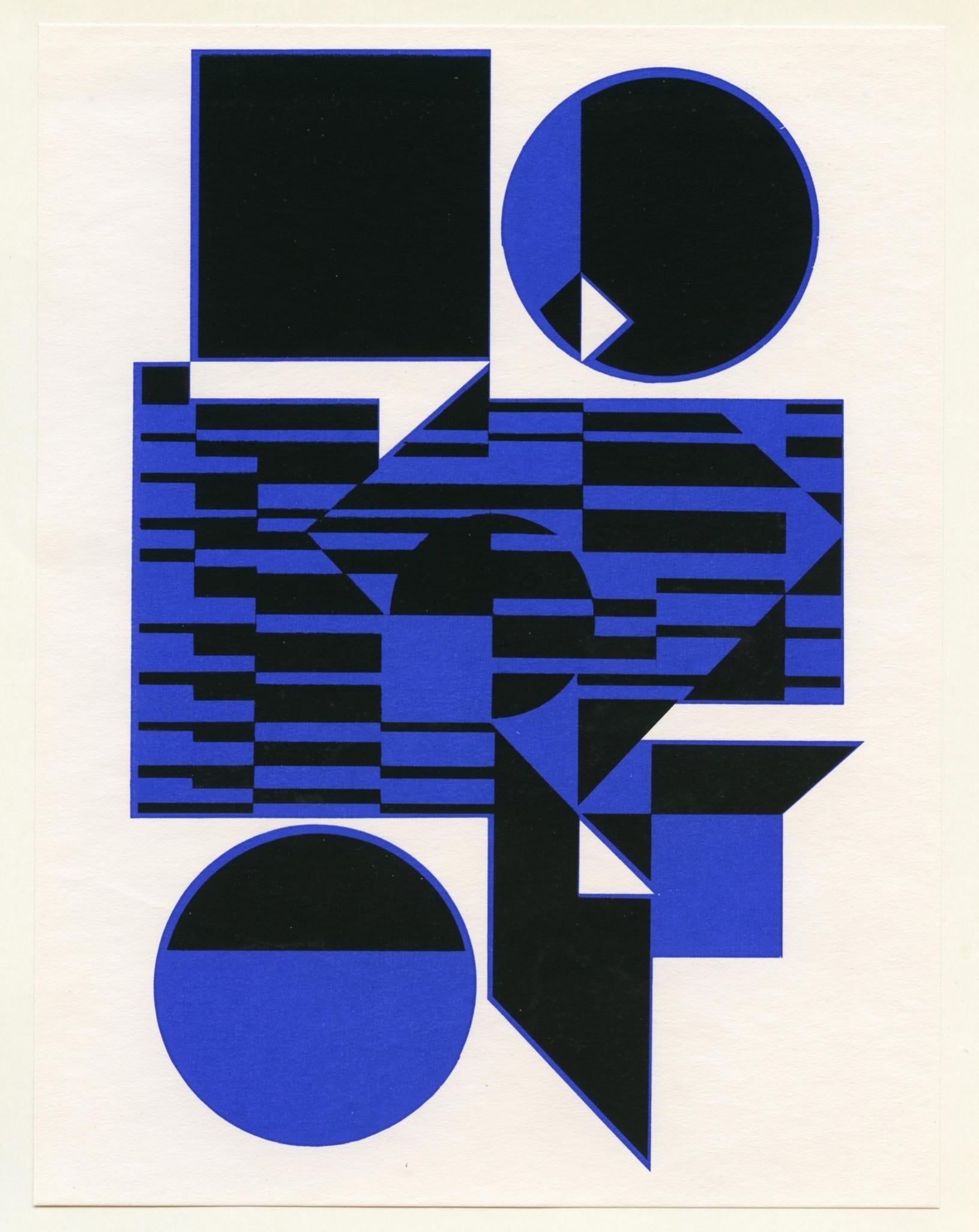 "Ob" serigraph - Print by (After) Victor Vasarely