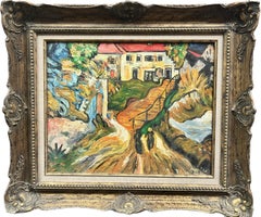 French Post Impressionist Signed Oil after Van Gogh Auvers sur Oise