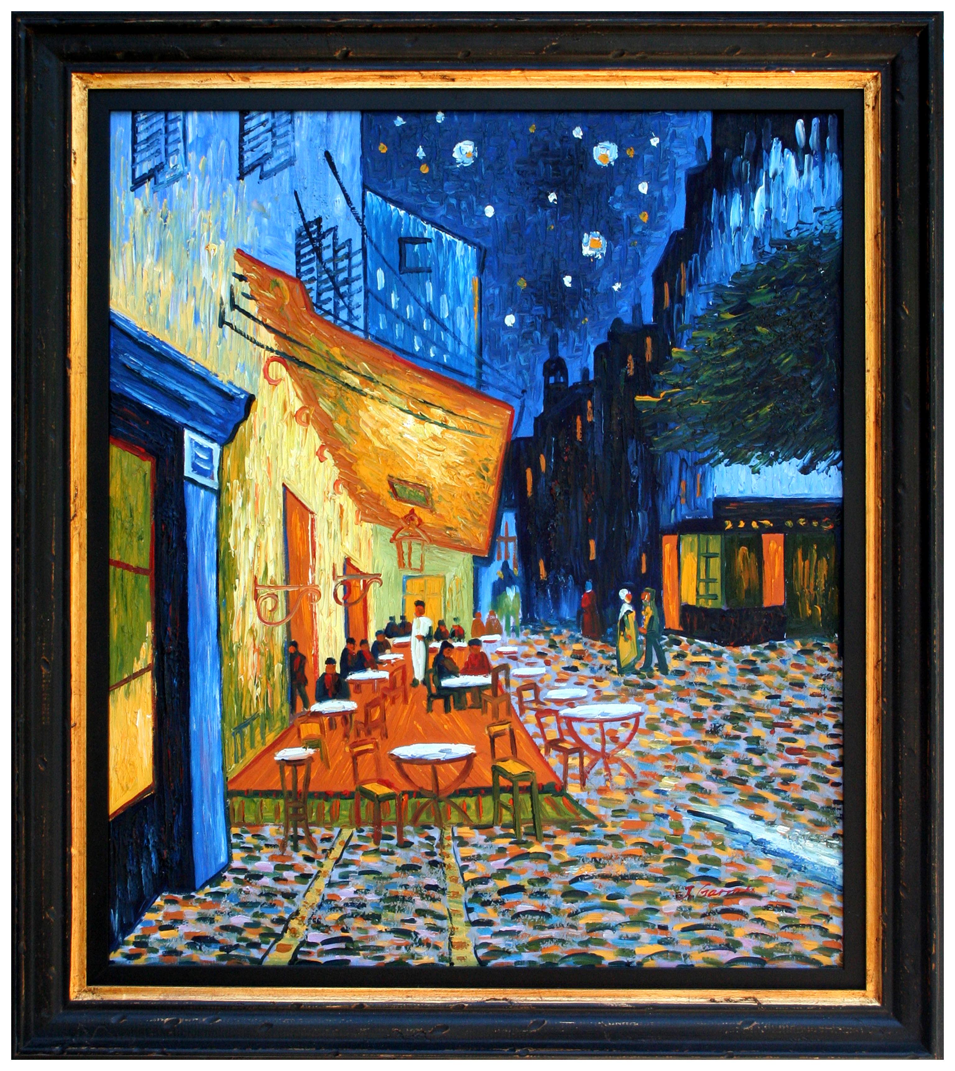 (After) Vincent van Gogh Landscape Painting - Paris Cafe Nocturnal Landscape