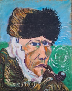 Portrait de Vincent Van Gogh avec oreille et pipe bandagées