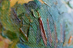 Vincent van Gogh - "Reetgedeckte Cottages in Cordeville":: handgemalte Repr.