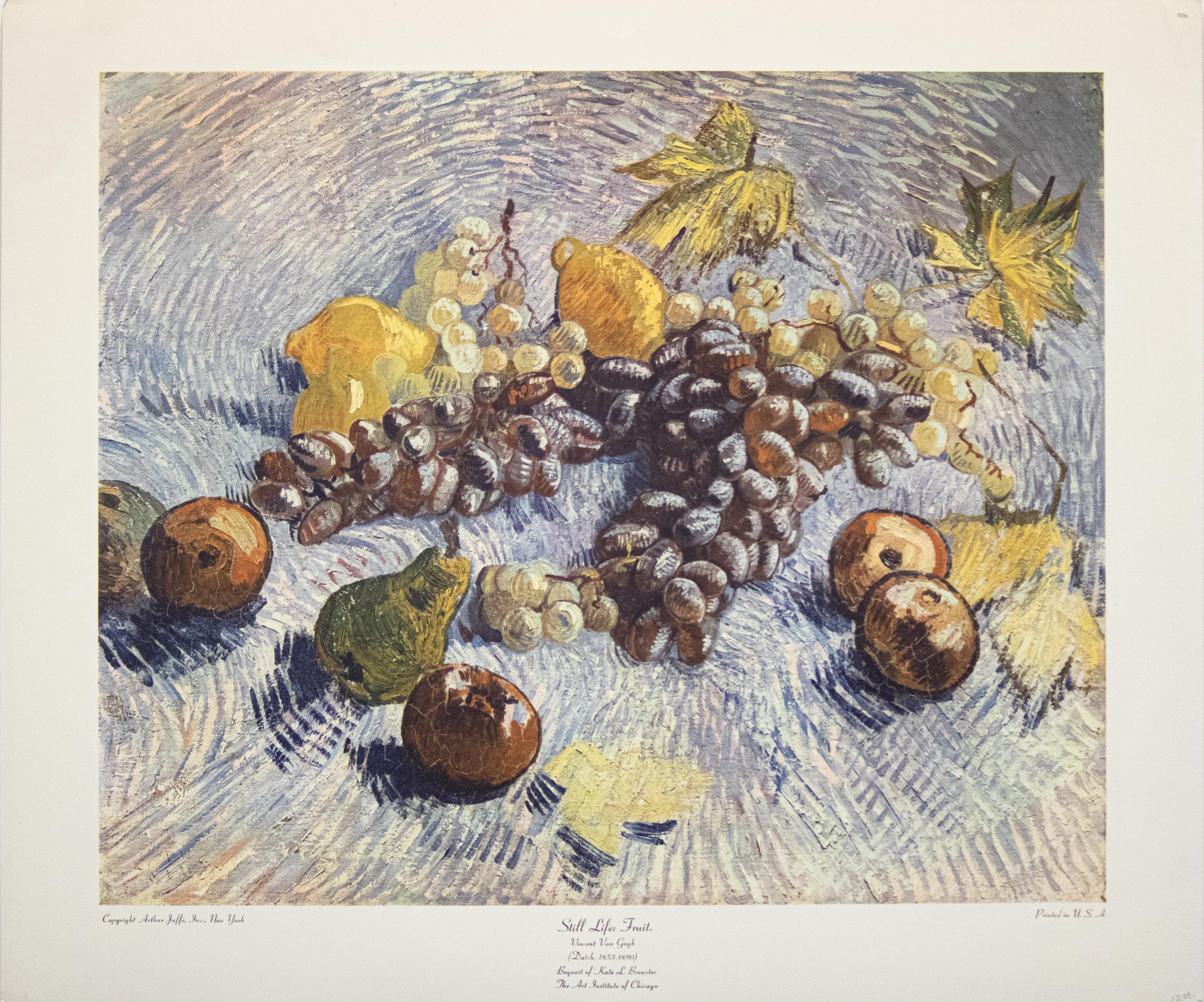 "Still Life, Fruit" Print After Vincent Van Gogh