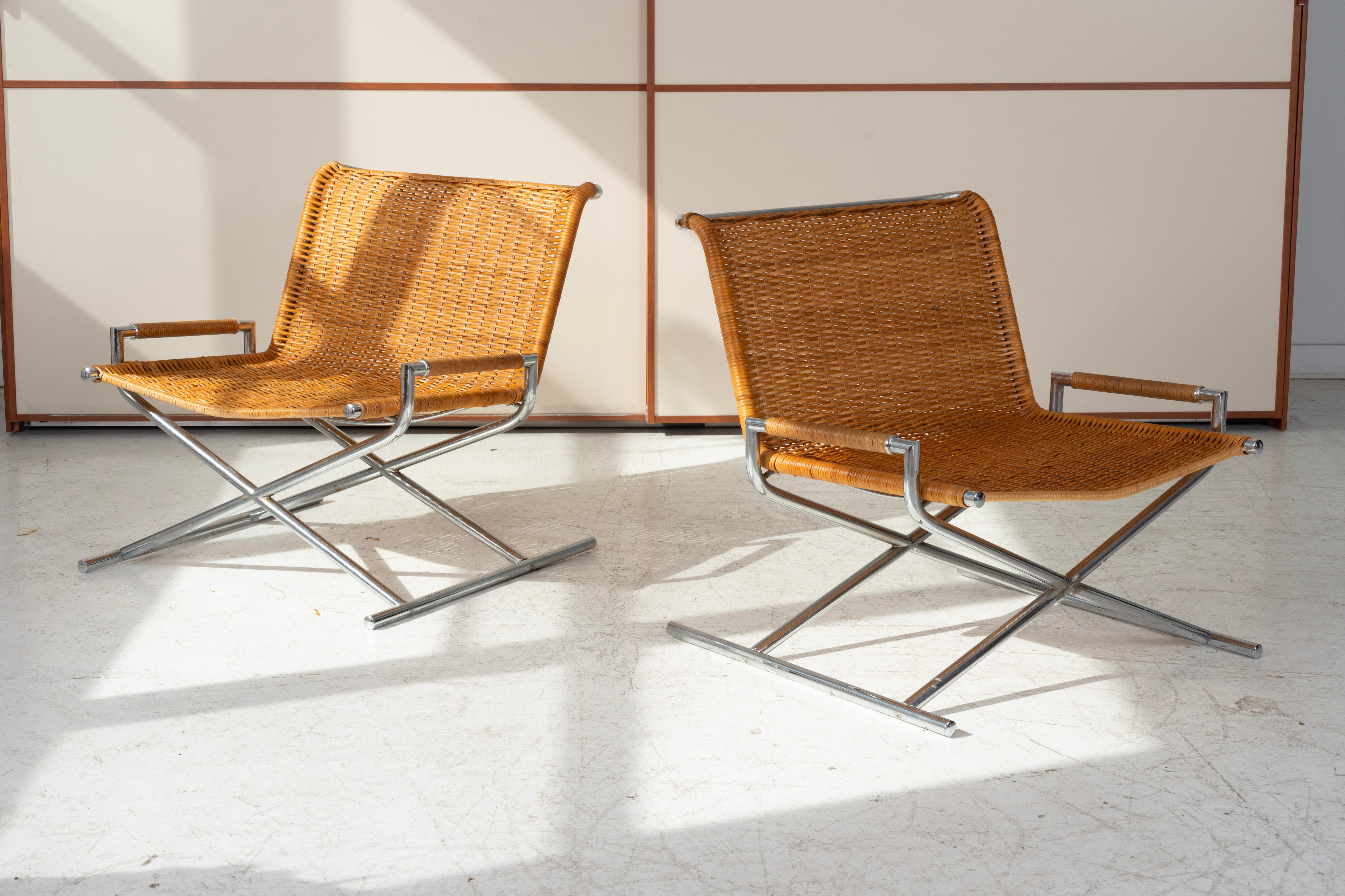 Mid-Century Modern After Ward Bennett Sled Lounges Chairs for Selig For Sale